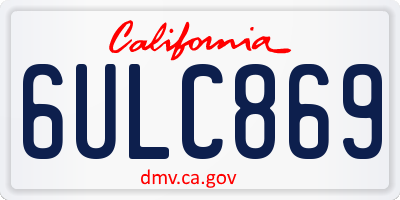 CA license plate 6ULC869