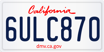 CA license plate 6ULC870