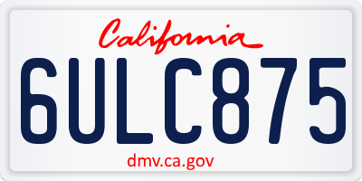 CA license plate 6ULC875