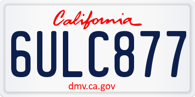 CA license plate 6ULC877