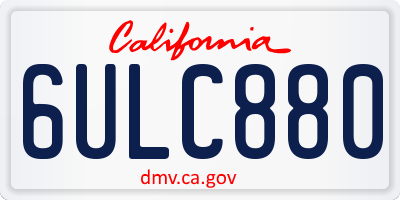 CA license plate 6ULC880