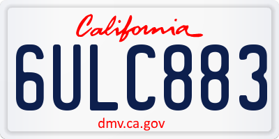 CA license plate 6ULC883