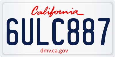 CA license plate 6ULC887