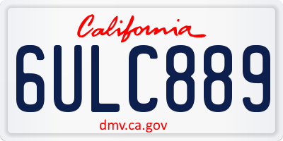 CA license plate 6ULC889
