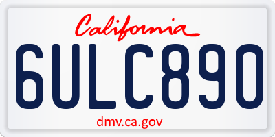 CA license plate 6ULC890