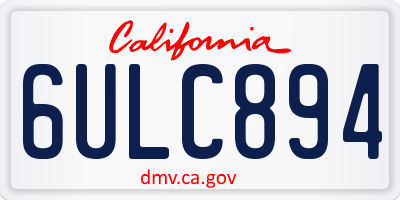 CA license plate 6ULC894