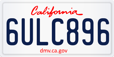 CA license plate 6ULC896