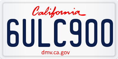 CA license plate 6ULC900