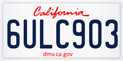 CA license plate 6ULC903