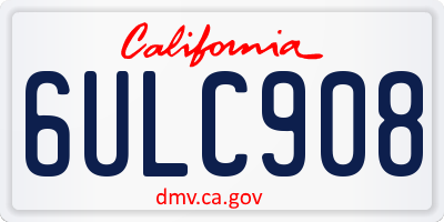 CA license plate 6ULC908