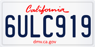 CA license plate 6ULC919