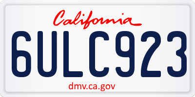 CA license plate 6ULC923