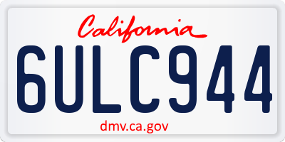 CA license plate 6ULC944