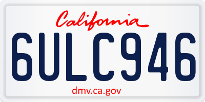 CA license plate 6ULC946