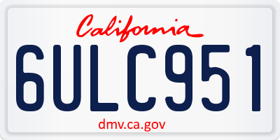 CA license plate 6ULC951