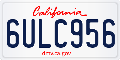 CA license plate 6ULC956