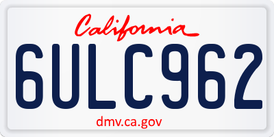 CA license plate 6ULC962
