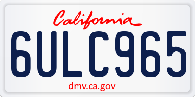 CA license plate 6ULC965