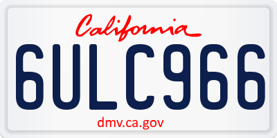 CA license plate 6ULC966