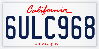 CA license plate 6ULC968