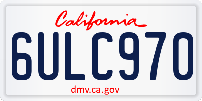 CA license plate 6ULC970