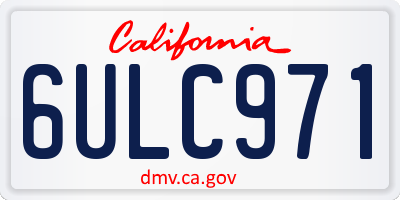 CA license plate 6ULC971