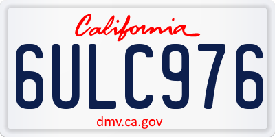 CA license plate 6ULC976