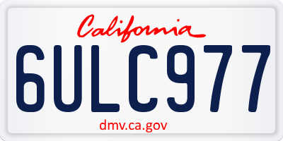 CA license plate 6ULC977