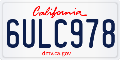 CA license plate 6ULC978