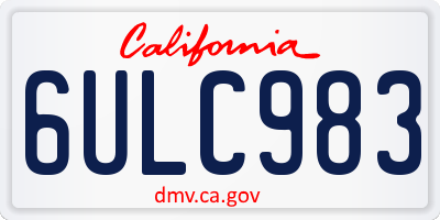 CA license plate 6ULC983