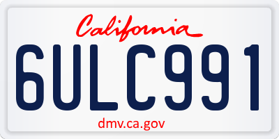 CA license plate 6ULC991