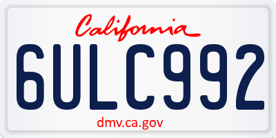 CA license plate 6ULC992