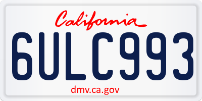 CA license plate 6ULC993