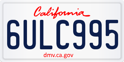 CA license plate 6ULC995