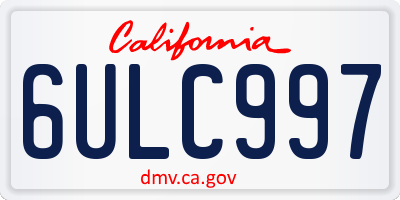 CA license plate 6ULC997