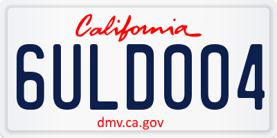 CA license plate 6ULD004