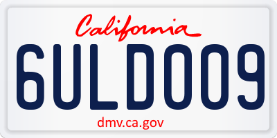 CA license plate 6ULD009
