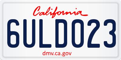 CA license plate 6ULD023