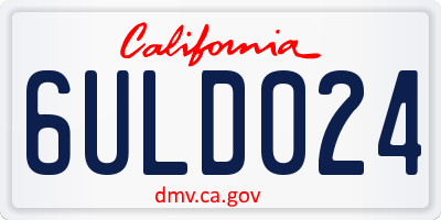 CA license plate 6ULD024