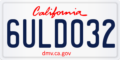 CA license plate 6ULD032