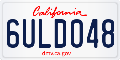 CA license plate 6ULD048