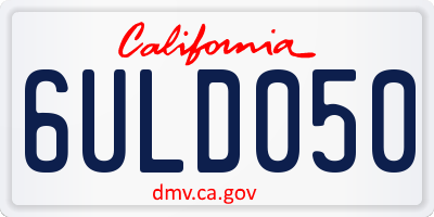CA license plate 6ULD050