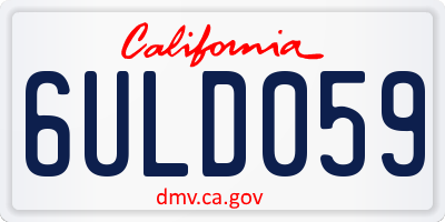 CA license plate 6ULD059