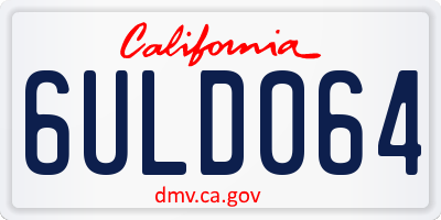 CA license plate 6ULD064