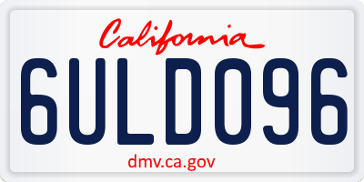 CA license plate 6ULD096