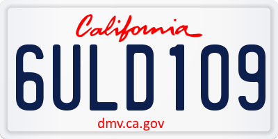 CA license plate 6ULD109