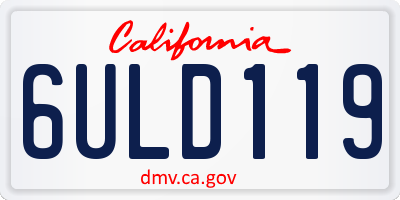 CA license plate 6ULD119