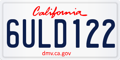 CA license plate 6ULD122