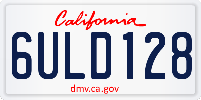 CA license plate 6ULD128