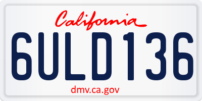 CA license plate 6ULD136